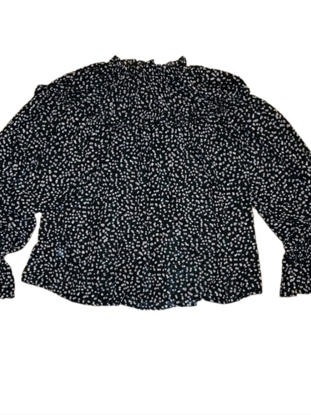 Who What Wear Printed Balloon Long Sleeve Blouse Sz S - Picture 6 of 10